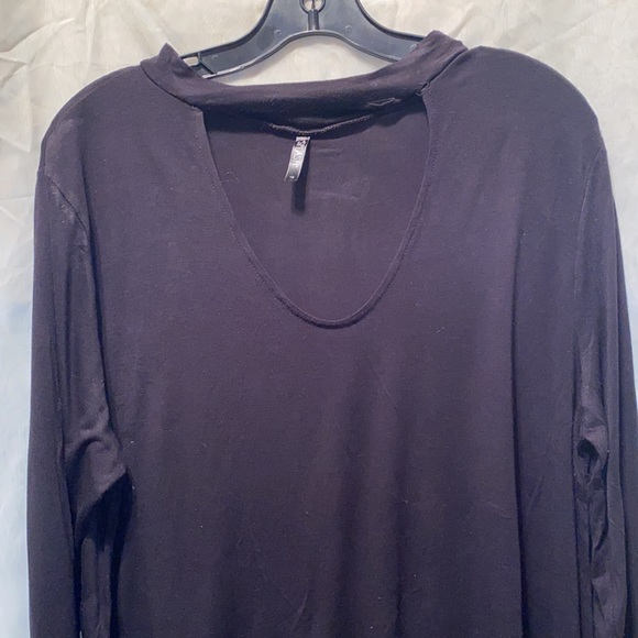 SPLASH JERSEY DEEP SCOOP NECK LNG SLV TOP SZ 1X - Picture 2 of 10